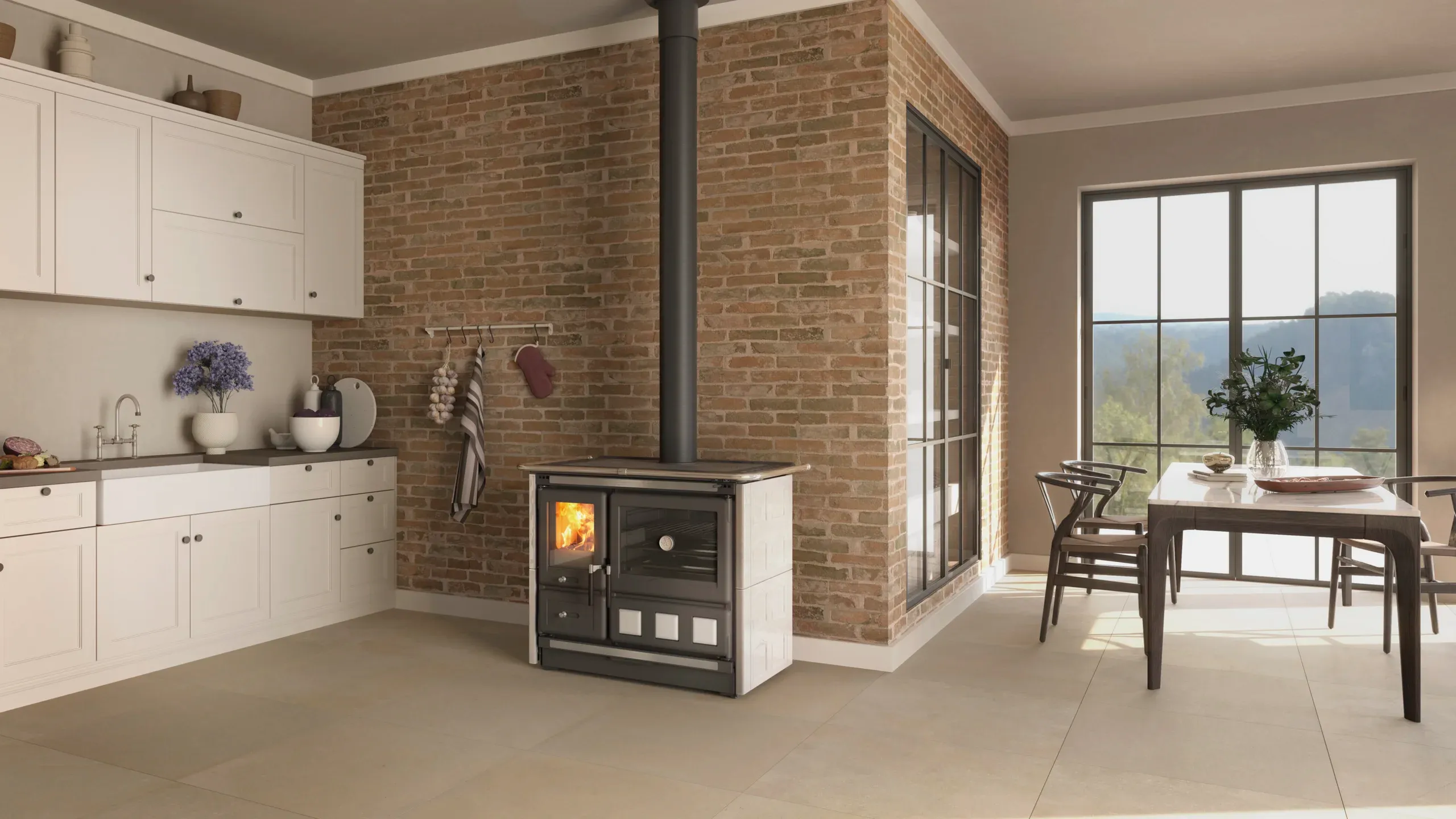 La Nordica‑Extraflame ROSA XXL VST.16 MAIOLICA